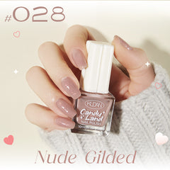 Peel-Off Nontoxic Quick-Dry Nude Sheer Glitter Water-Based Nail Polish