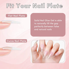 30g Toothpaste Solid Nail Glue Need Light Cured(Not recommend for dark color)for press on nails