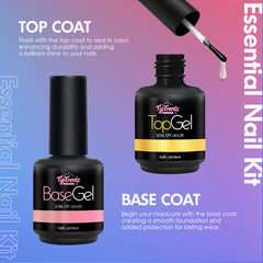 2 Pcs 15ml No Wipe Gel Top Coat and Base Coat Set