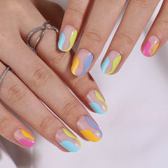 24pcs/Set Press On Nails XNPH1395