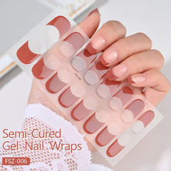 French Gel manicure Wraps Semi-Cured Gel Nail Wraps