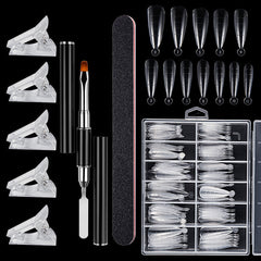 Nail Art Tool Kits For Poly Nail Gel, With Nail Forms Nail Tips Clips