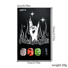 24pcs/Set Press On Nails C509