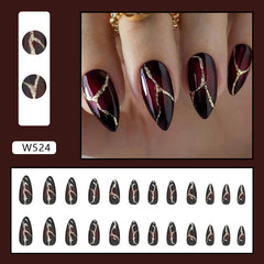 24pcs/Set Press On Nails W524