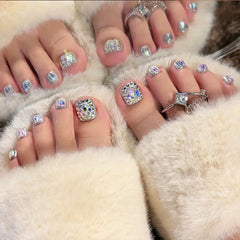 Press On Toe nails Set 16pcs/set F-046