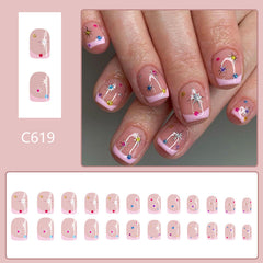 24pcs/Set Press On Nails C619