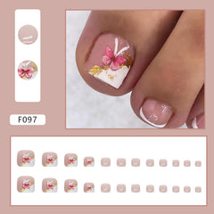 Press On Toe nails Set 16pcs/set F097