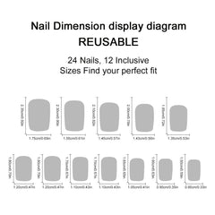 24pcs/Set Press On Nails A4-02-04