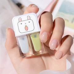 Dual Bottle Water-Based Nail Polish - Quick-Dry, Long-Lasting, Peel-Off, No UV Needed