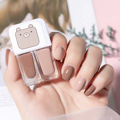 Dual Bottle Water-Based Nail Polish - Quick-Dry, Long-Lasting, Peel-Off, No UV Needed