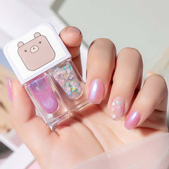 Dual Bottle Water-Based Nail Polish - Quick-Dry, Long-Lasting, Peel-Off, No UV Needed