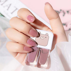 Dual Bottle Water-Based Nail Polish - Quick-Dry, Long-Lasting, Peel-Off, No UV Needed