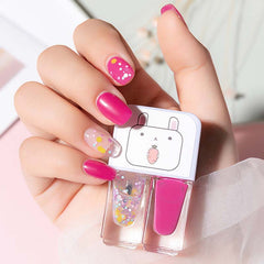 Dual Bottle Water-Based Nail Polish - Quick-Dry, Long-Lasting, Peel-Off, No UV Needed