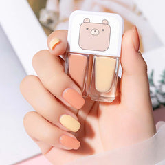 Dual Bottle Water-Based Nail Polish - Quick-Dry, Long-Lasting, Peel-Off, No UV Needed