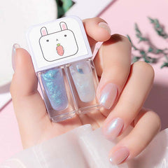 Dual Bottle Water-Based Nail Polish - Quick-Dry, Long-Lasting, Peel-Off, No UV Needed