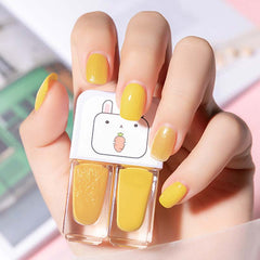 Dual Bottle Water-Based Nail Polish - Quick-Dry, Long-Lasting, Peel-Off, No UV Needed