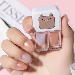 Dual Bottle Water-Based Nail Polish - Quick-Dry, Long-Lasting, Peel-Off, No UV Needed