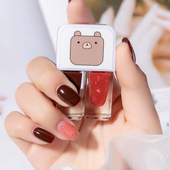 Dual Bottle Water-Based Nail Polish - Quick-Dry, Long-Lasting, Peel-Off, No UV Needed