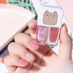 Dual Bottle Water-Based Nail Polish - Quick-Dry, Long-Lasting, Peel-Off, No UV Needed