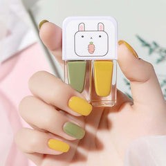 Dual Bottle Water-Based Nail Polish - Quick-Dry, Long-Lasting, Peel-Off, No UV Needed