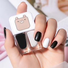 Dual Bottle Water-Based Nail Polish - Quick-Dry, Long-Lasting, Peel-Off, No UV Needed
