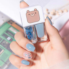 Dual Bottle Water-Based Nail Polish - Quick-Dry, Long-Lasting, Peel-Off, No UV Needed