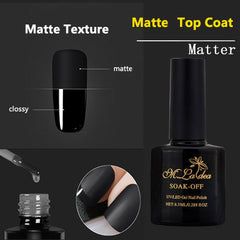 2 Pcs 15ml No Wipe Gel Top Coat and Base Coat Set