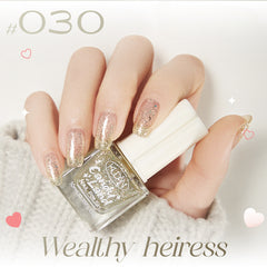 Peel-Off Nontoxic Quick-Dry Nude Sheer Glitter Water-Based Nail Polish