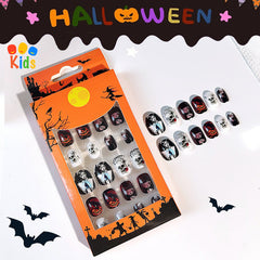 Mini press on nails for kids 24Pcs-12Size