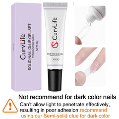 30g Toothpaste Solid Nail Glue Need Light Cured(Not recommend for dark color)for press on nails