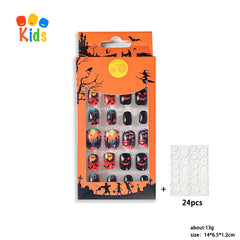 Mini press on nails for kids 24Pcs-12Size