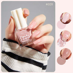 Peel-Off Nontoxic Quick-Dry Nude Sheer Glitter Water-Based Nail Polish