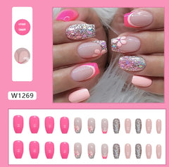 24pcs/Set Press On Nails W1264