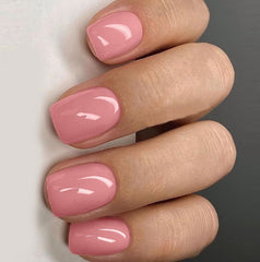 Three Color Short Squoval Fingernails Glossy Arylic Press On Nail Tips Fake Nails Gray White Lips Color Reusable Manicure