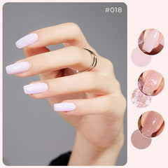 Peel-Off Nontoxic Quick-Dry Nude Sheer Glitter Water-Based Nail Polish