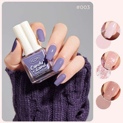 Peel-Off Nontoxic Quick-Dry Nude Sheer Glitter Water-Based Nail Polish