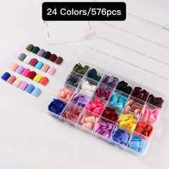 24 Colors 576 pcs /Set Press On Nails 24pcs/Color TF-030