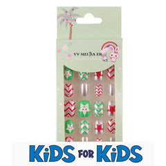 Mini Press On Nails For Kids 24 Pcs Christmas KPN6-004