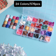 24 Colors 576 pcs /Set Press On Nails 24pcs/Color teo-TF-012
