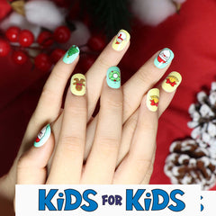 Mini Press On Nails For Kids 24 Pcs Christmas JIA-299