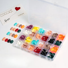 24 Colors 576 pcs /Set Press On Nails 24pcs/Color TF-019