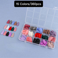 15 Colors 360pcs /Set Press On Nails 24pcs/Color FN14