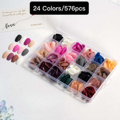 24 Colors 576 pcs /Set Press On Nails 24pcs/Color TF-001