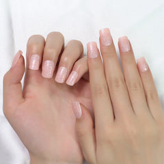 Chrome Fingernails Matte But Glossy Press On Nail Tips Fake Nails Short Oval Fingernails Mirror Manicure With Tabs