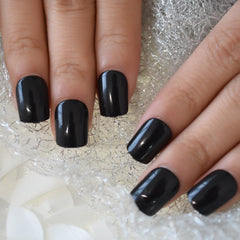 Ink Pattern Grid Press On Nail Tips Fake Nails Short Square Designed Nails Fake Nails Art Uv Gel Nails Salons At Home Glossy