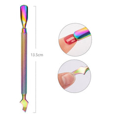 Lurayee Cuticle Pusher Nail Polish Remover Gel Nail Polish Peeler Scraper Stainless Steel Clean Manicure Tool for Fingernails