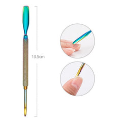 Lurayee Cuticle Pusher Nail Polish Remover Gel Nail Polish Peeler Scraper Stainless Steel Clean Manicure Tool for Fingernails