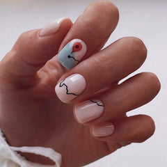 24pcs/Set Press On Nails W1010