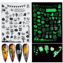 Halloween Nail Art Stickers Decals Self-Adhesive Nail Design Decoration Accessories