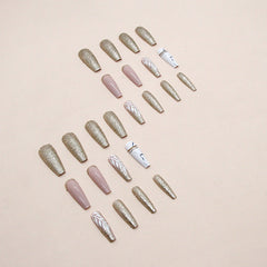 24pcs/Set Press On Nails W1020